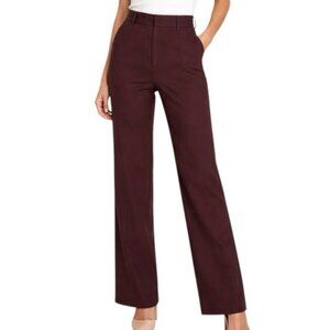 Loft Ann Taylor “ANN” Pants Size 14 High Rise Chocolate Brown Wide Leg Pockets
